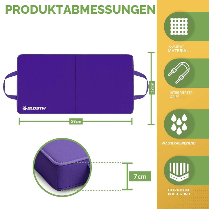 BLOSTM Extra dicke Garten-Knieunterlage – grosse, faltbare Garten-Knieunterlage mit Griffen – wasser