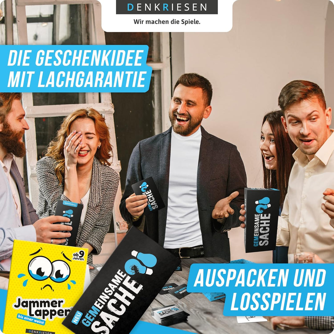 DENKRIESEN - Party Pack – PARTYFIEBER GEMEINSAME Sache + JAMMERLAPPEN | Lustige Partyspiele ab 12 |