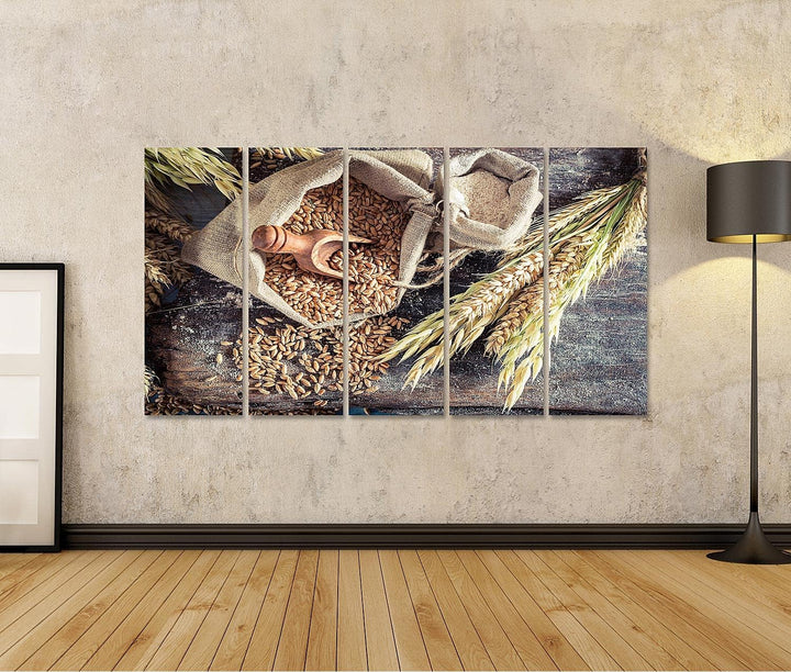 islandburner Bild auf Leinwand Gesunde Zutaten Für Brötchen Und Brot Mit Vollkorn Bilder Wandbilder