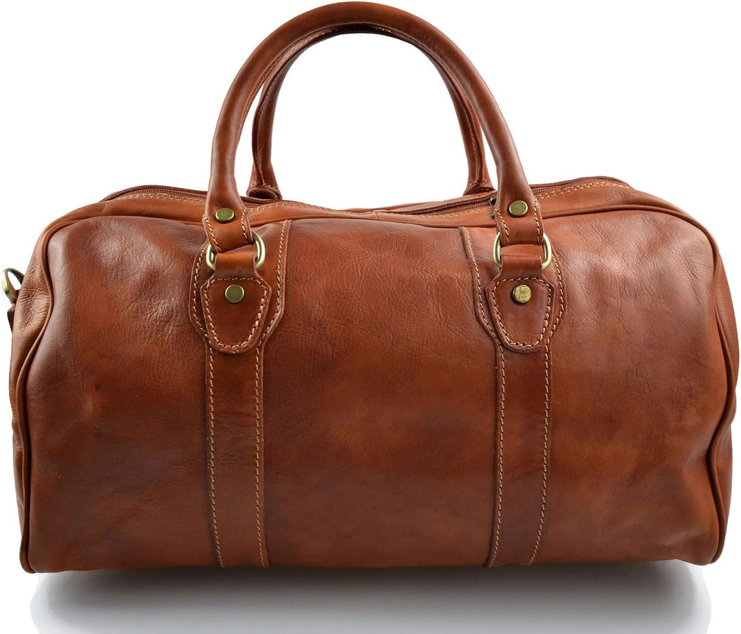 Leder reisetasche manner damen mit griffen schultertasche leder honig tasche made in Italy weekend t