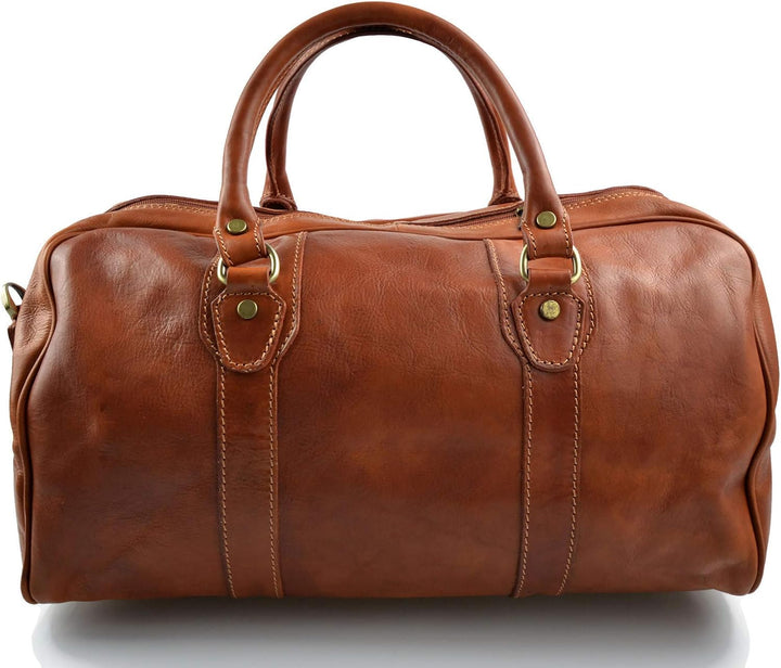 Leder reisetasche manner damen mit griffen schultertasche leder honig tasche made in Italy weekend t