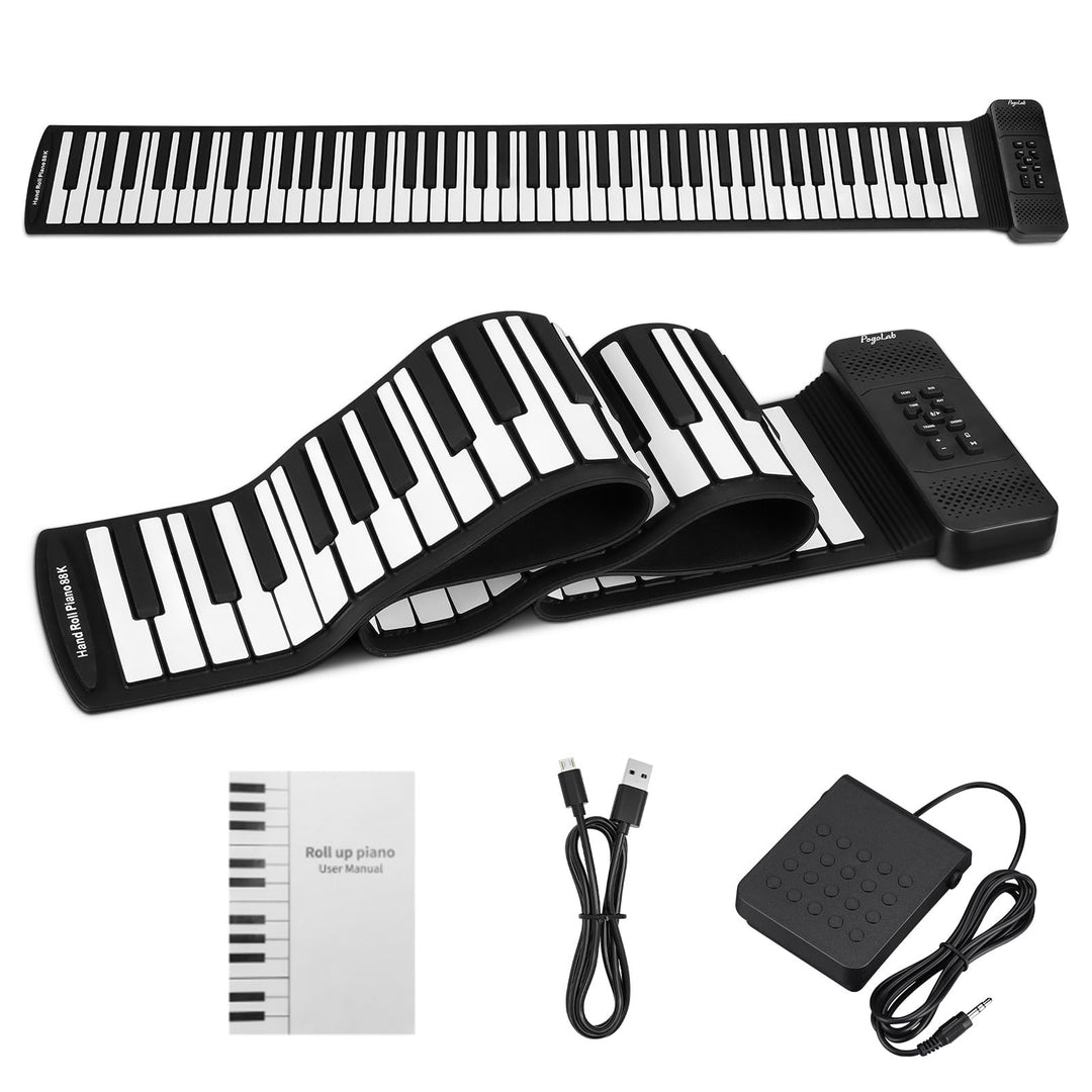 Aufrollbares Keyboard-Piano 88 Tasten, E Piano 88 Tasten für Anfänger, mit 14 Demo/128 Rhythmen/128