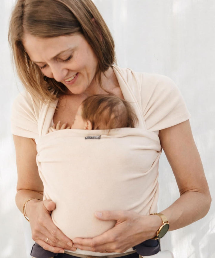 Hoppediz Elastisches Babytragetuch für Neugeborene ab Geburt (2–9 kg) – Weiches Babytragetuch aus kb