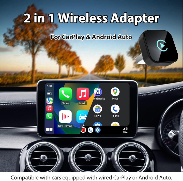 Sunweyer S40 Super Mini CarPlay Adapter Wireless Android Auto Car Kit - für Fahrzeuge mit werksseiti