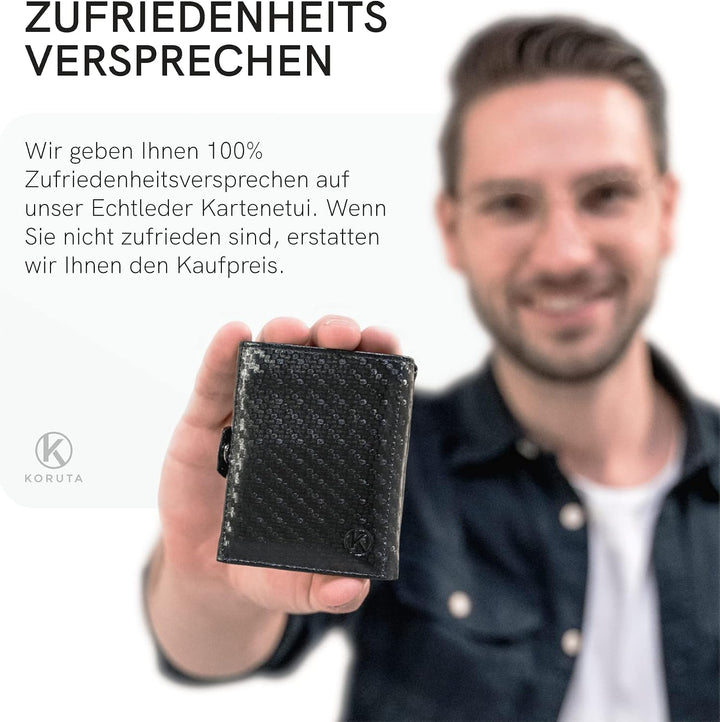 KORUTA® Slim Wallet mit XL Münzfach &amp; RFID Schutz - Kartenetui - Mini Geldbörse für Herren &amp; Damen -
