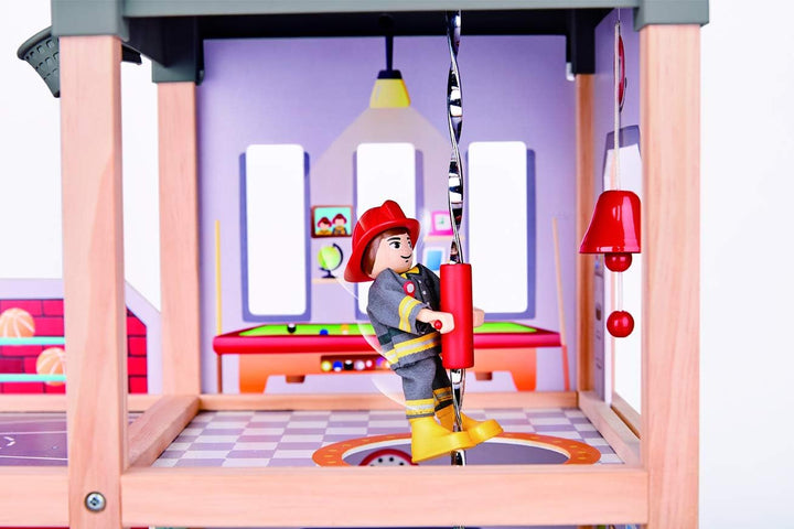 Grossstadt-Feuerwache Spieleset von Hape aus Holz für Kinder ab 3 Jahren