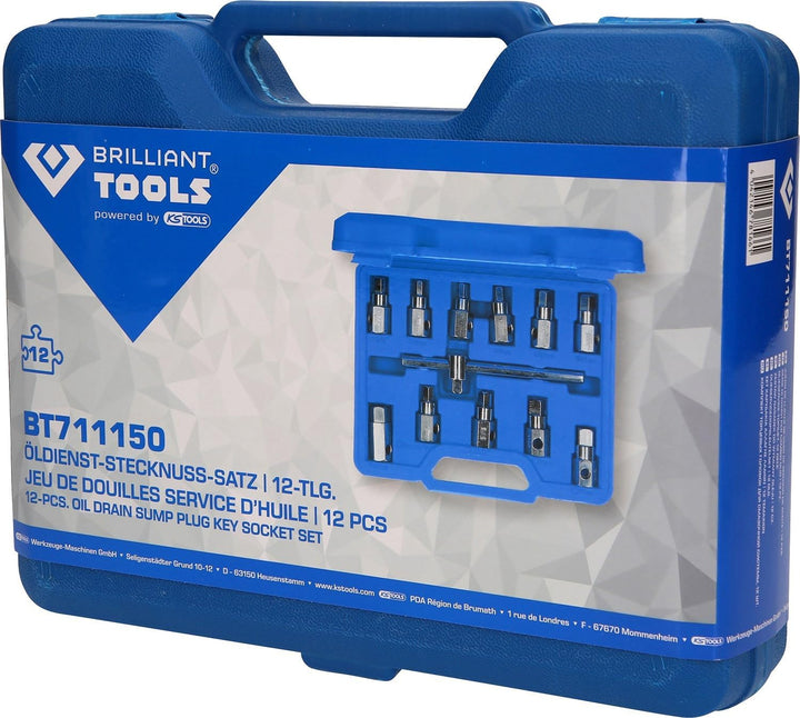 BRILLIANT TOOLS BT711150 Öldienst-Stecknuss-Satz, 12-tlg [Powered by KS TOOLS]