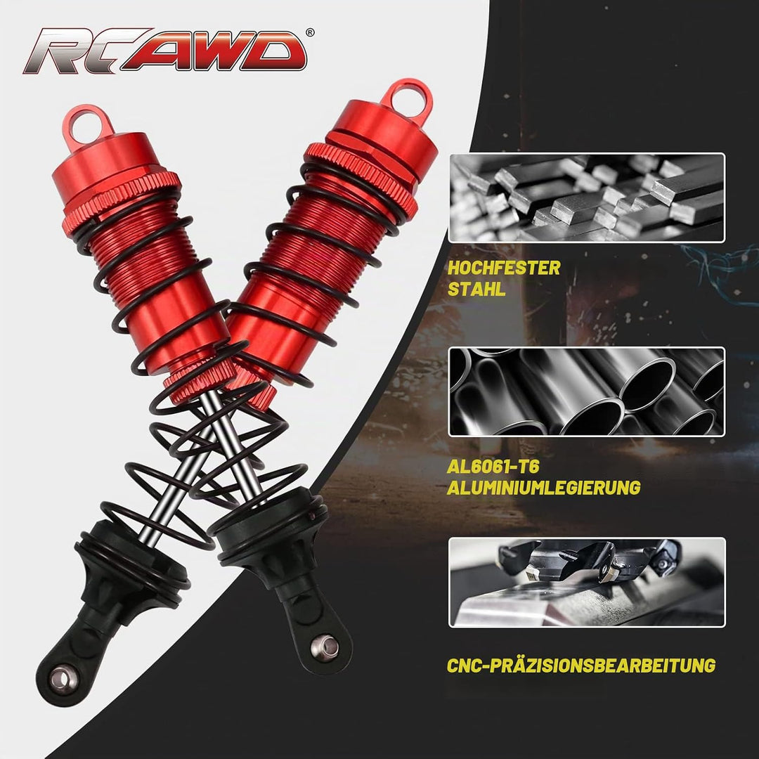 RCAWD RC Auto Stossdämpfer mit grosser Bohrung mit Feder für ARRMA 4S Kraton &amp; Outcast Upgrades, 1/1