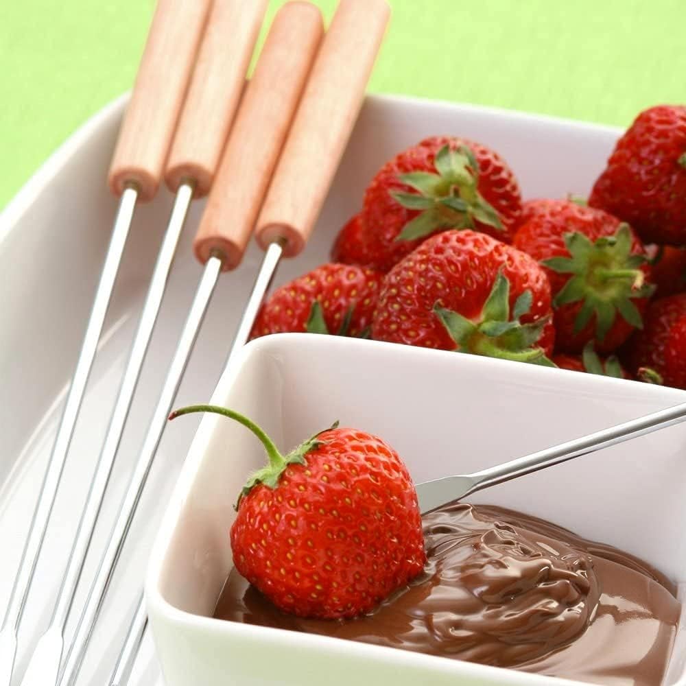 STAUB Set mit 6 Langen Fondue-Gabeln, Edelstahl, Silber, 26 x 9 x 2.3 cm, 6-Einheiten