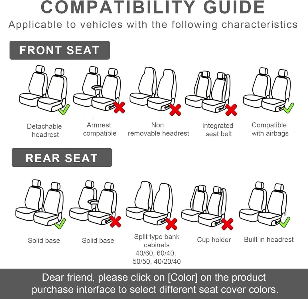 Bocguy Universal Autositzbezüge Set, 5-Sitze Schonbezüge für Autositze Lila, Lila