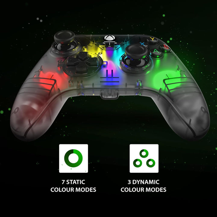 Snakebyte GAMEPAD RGB X - transparent grau - Offiziell lizenzierter, kabelgebundener Xbox &amp; PC Contr