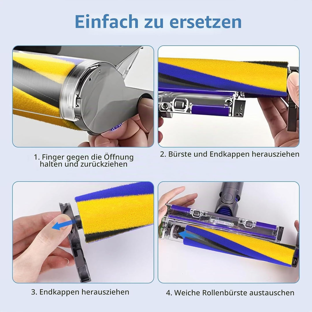 1 Stück Bürste Kompatibel mit Dyson V12/V15/Slim,für Dyson V12/V15 Slim Staubsauger Softwalzen,Ersat