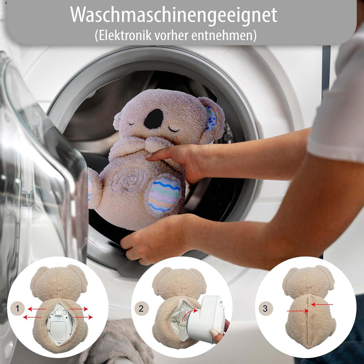 Northpoint Schlummer Koala Kuscheltier für Neugeborene Nachtlicht Musik Herzschlagtöne waschbar geei