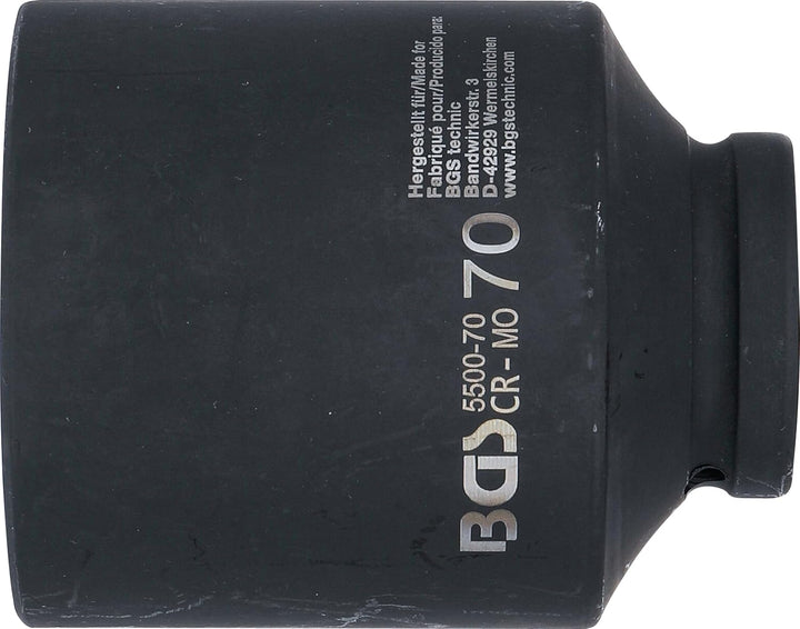 BGS 5500-70 | Kraft-Steckschlüssel-Einsatz Sechskant, tief | 25 mm (1") | SW 70 mm Schlüsselweite: 7