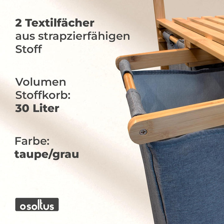 osoltus Bali Bambus Holz Wäschesortierer