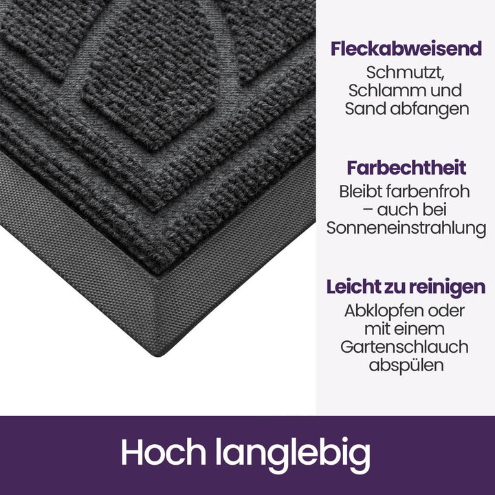 DEXI Fussmatte Aussen rutschfest 40 x 60 cm, Schmutzfangmatte Waschbar, wetterfest Fussmatte Innen f
