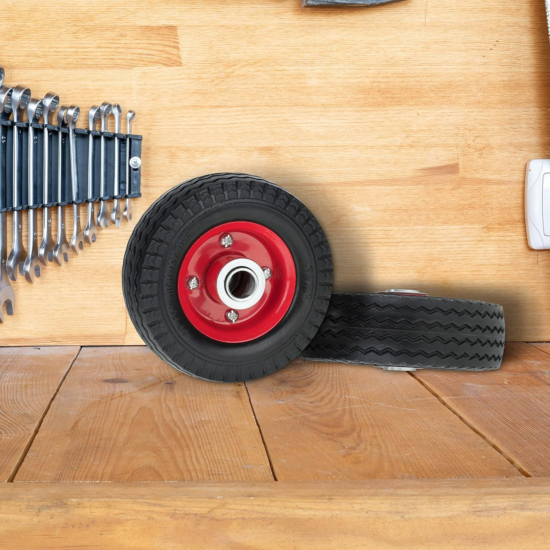 Relaxdays Rad für Roller, E-Scooter, 6x2", 2er Set, Vollgummi, Stahlfelge, Ersatzrad, pannensicher,