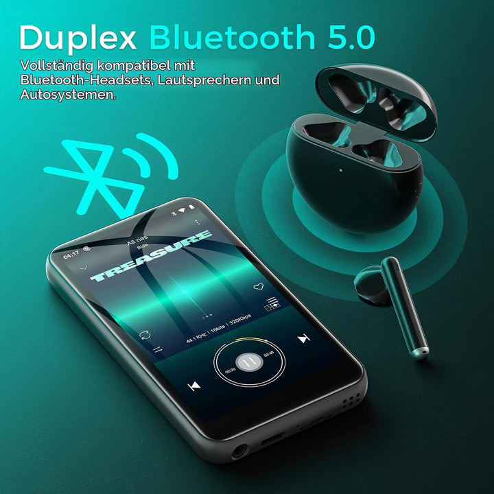 32GB MP3 Player mit Bluetooth und WiFi, Android 13 MP4 Player mit Spotify, Pandora, Audible, YouTube