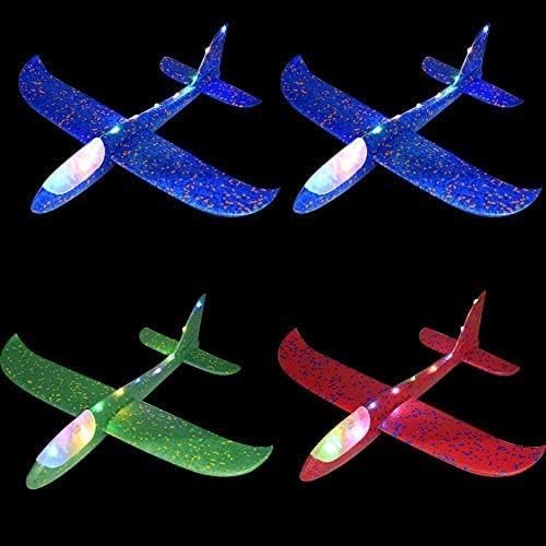 Queta Leuchtende Segelflugzeug Kinder Styroporflieger Flugzeuge Styropor, 48cm gross Manuelles Werfe