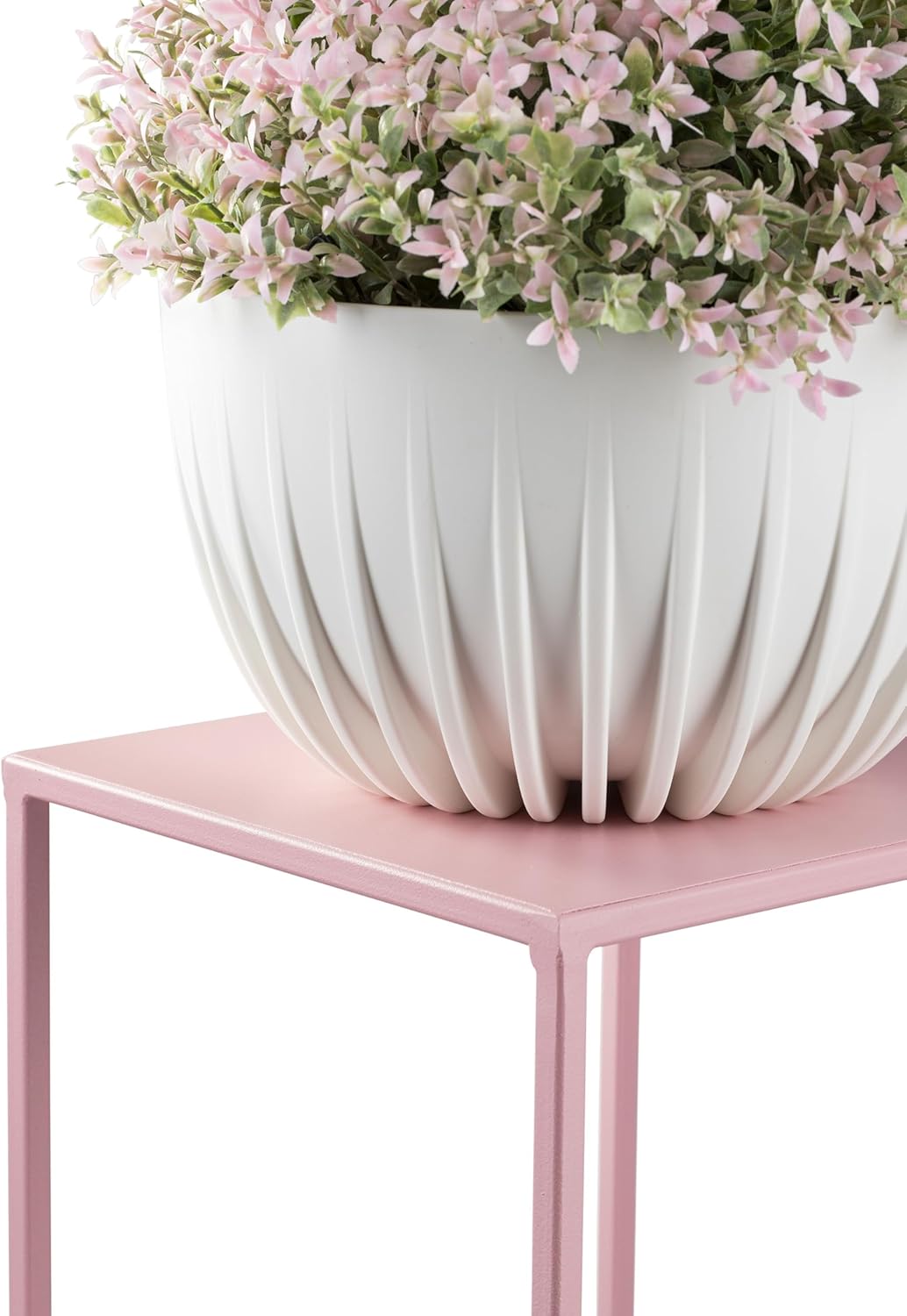 HowHomely Blumenständer Metall Rosa 70 cm Hoch - Solider und Robuster Blumenhocker Metall - Pflanzen