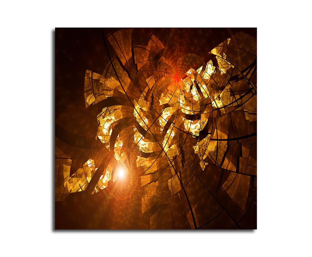 Paul Sinus Art Die Erleuchtung - Abstrakt356_60x60cm Bild auf Leinwand Abstraktes Motiv Fraktal Must