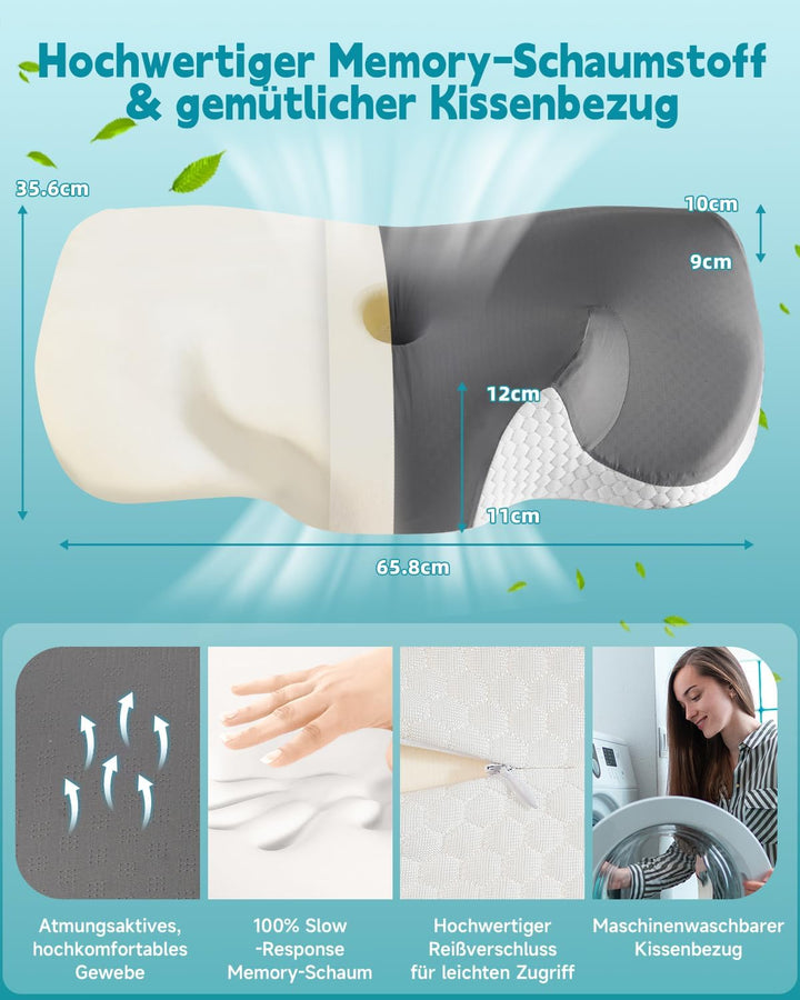 IDEA kopfkissen Nackenschmerzen, Ergonomisches Nackenkissen Kopfkissen, Memory Foam Orthopädische Ki