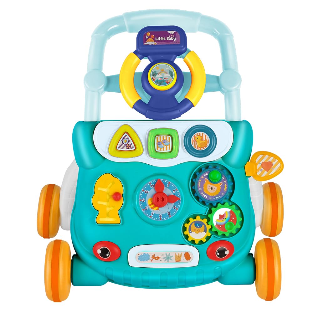 Interaktive Laufhilfe mit abnehmbarem Spielboard I Bunte Farben Musik Licht Sensor IBaby Walker Plas