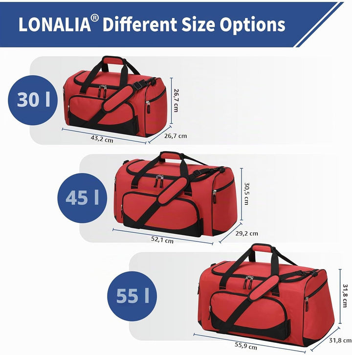 30L Kleine Sporttasche Reisetasche - 43x26x26cm Handgepäck Weekender Gym Tasche für Sport Training U