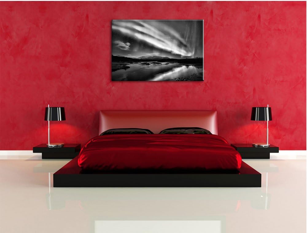 Pixxprint Polarlichter in Skandinavien als Leinwandbild/Grösse: 100x70 / Wandbild/Kunstdruck/fertig