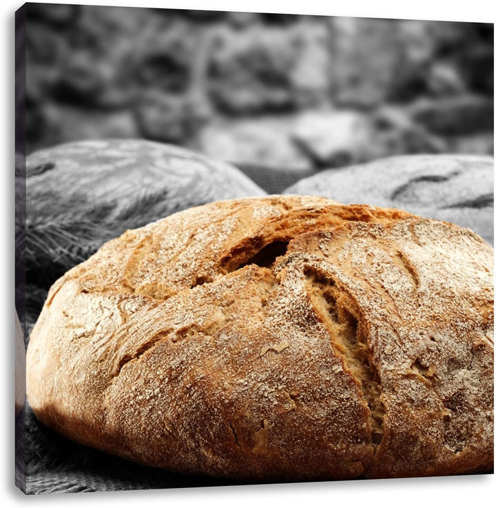 Pixxprint knuspriges Brot als Leinwandbild Quadratisch/Grösse: 70x70 / Wandbild/Kunstdruck/fertig be