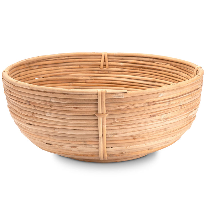 Decorasian Obstkorb geflochten rund aus Rattan - Obstschale gross - als Brotkorb BZW. Brötchenkorb o