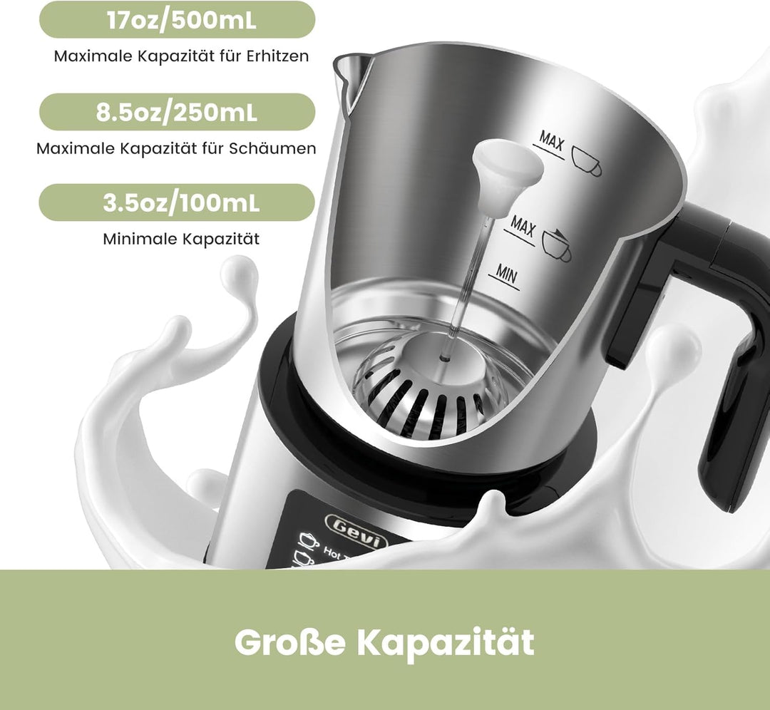 Gevi heisse schokoladenmatte, 5-1-1 milchschaum mit dampfkessel, dampfbad, spezialmilch, 17 unzen /