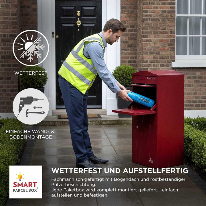 SMART PARCEL BOX Paketbox draussen, Standbriefkasten mit Paketfach, Paketbriefkasten XXL, grosse Pos