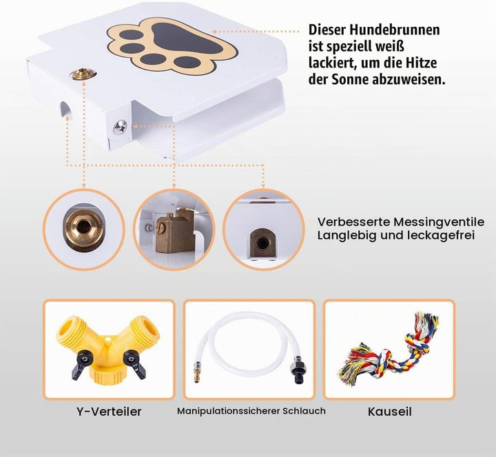 BACOENG Trinkbrunnen für Hund und Haustier, leicht aktivierbarer Hunde-Wasserspender, Spielzeug mit