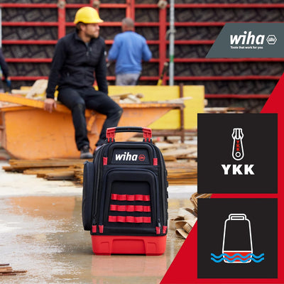 Wiha Mechaniker Werkzeugrucksack 41-tlg. I mit Mechaniker Grundausstattung I stabiler Standboden I m