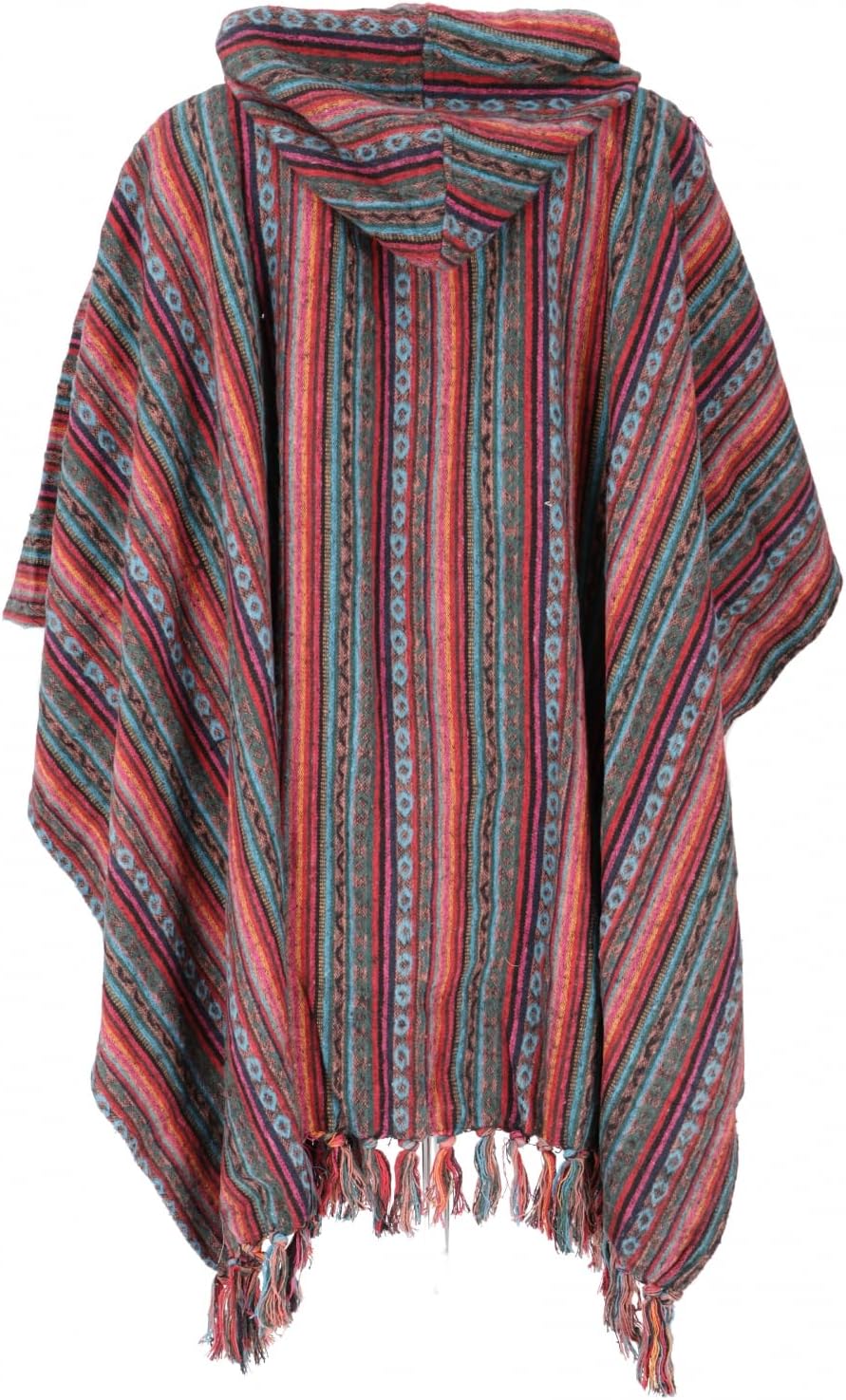 GURU SHOP Poncho Hippie Chic, Ethno Poncho, Andenponcho, Herren/Damen, Blau, Baumwolle, Size:One Siz