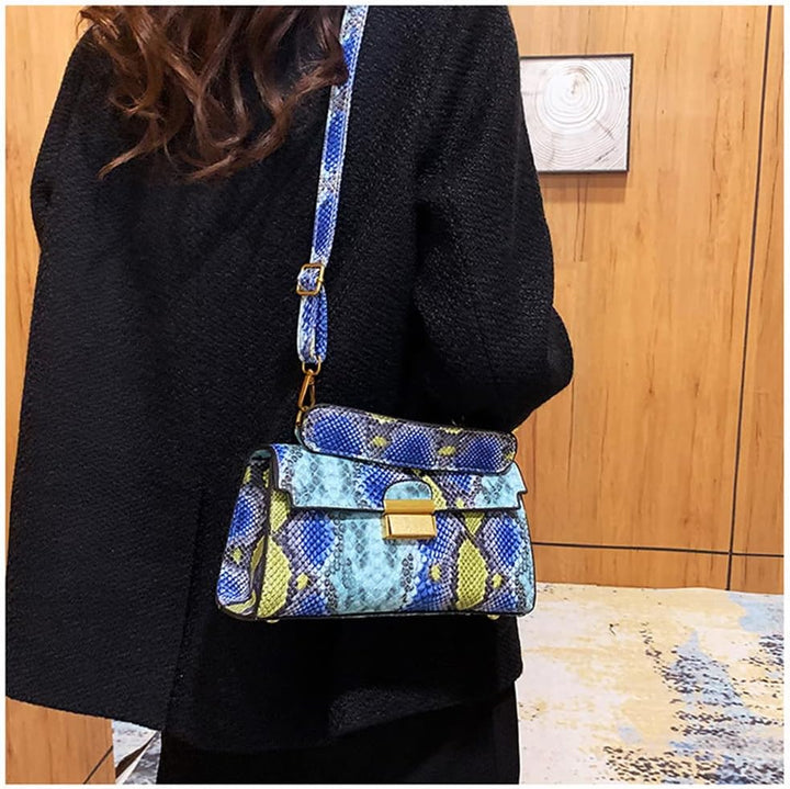 Coolives Damen Kleine Umhängetasche mit Krokodilledermuster Mini Handtasche aus PU-Leder Clutches Da