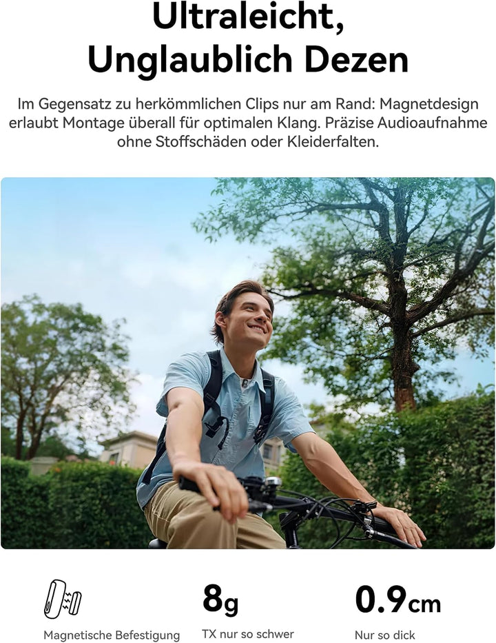 Hollyland Lark A1 Duo Wireless Lavalier Mikrofon für iPhone 15/16/17 &amp; Android,Kabellos Mini Microph