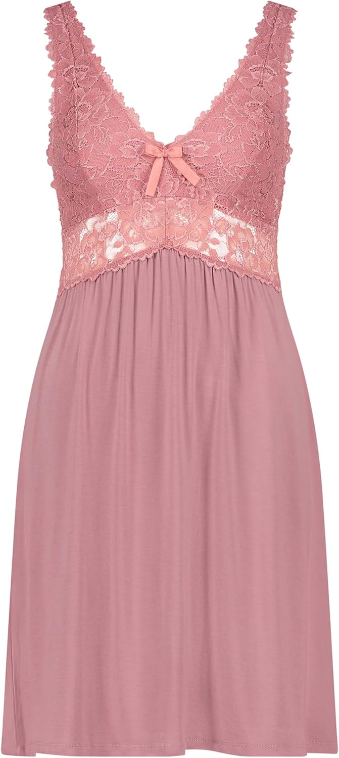 Hunkemöller Slipdress Nora Lace XS Dusty Rose, XS Dusty Rose