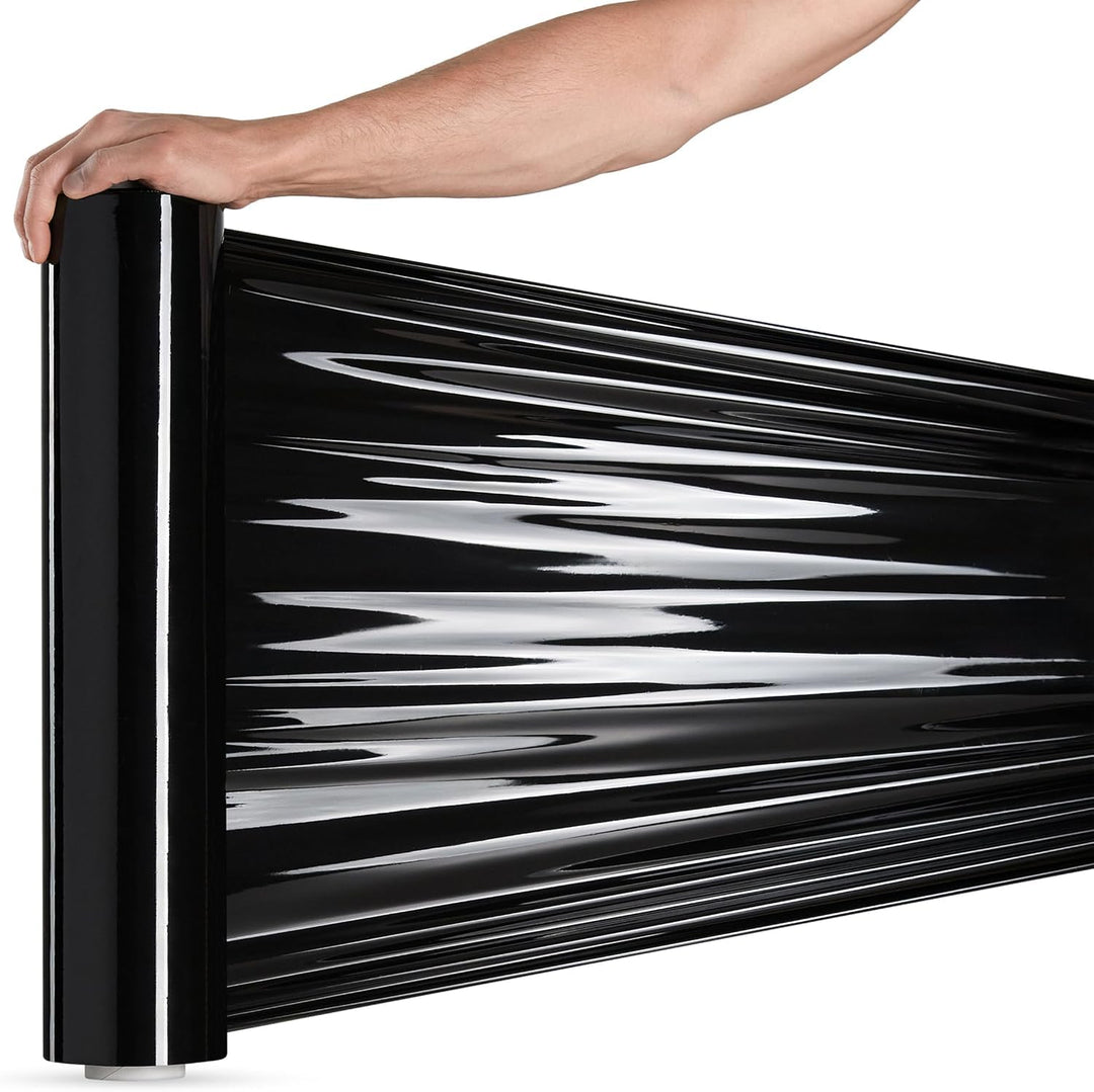 RAGO® Stretchfolie Schwarz Möbel folie 300m folie für möbel Hand Strechfolienrolle I Palettenfolie H