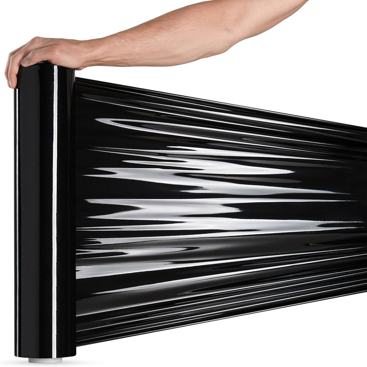RAGO® Stretchfolie Schwarz Möbel folie 300m folie für möbel Hand Strechfolienrolle I Palettenfolie H