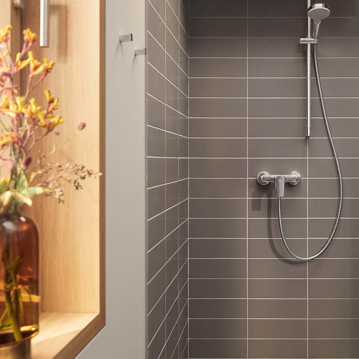 hansgrohe Duscharmatur Rebris E, Aufputz Brausebatterie für 1 Funktion, Chrom Chrom Dusche, Chrom Du