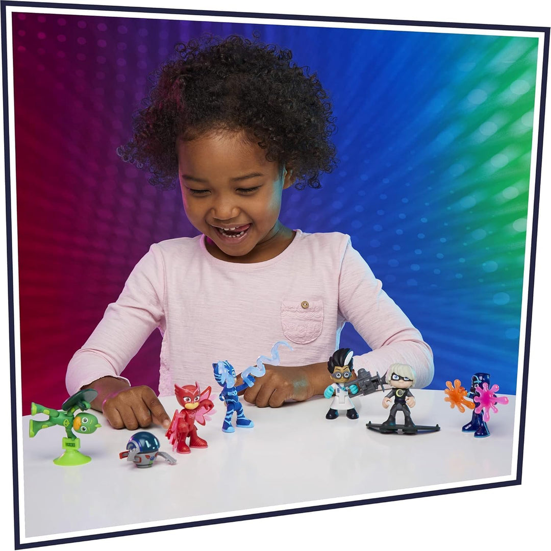 PJ Masks Hero and Villain Figure Set Preschool Toy, 7 Action Figures with 10 Accessories, Ages 3 and