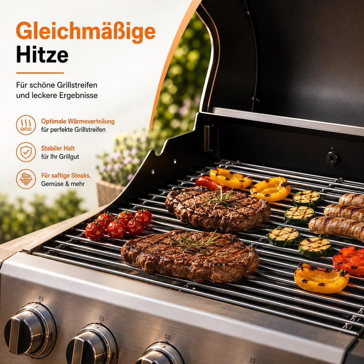 44.5 x 26cm 7637 Edelstahl Grillrost für Weber Spirit I & II E210, E220, S210, S220 (mit vorderen Br