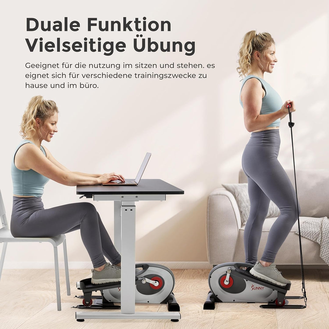 Sunny Health &amp; Fitness Kompakter Untertisch-Ellipsentrainer, Tragbare Pedal-Trainingsmaschine für da