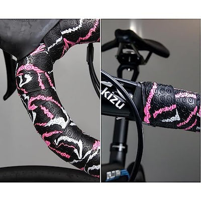 GORIX Lenkerband Lenker Grip Wrap + 2 Lenkerstopfen Rennrad Mountainbike Radfahren (GX-Marble) (Cele