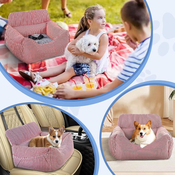 CALIYO Hundeautositz mit Stabiler Basis &amp; Sicherheitsgurt | Hundesitz Auto für Kleine bis 10 kg | Me