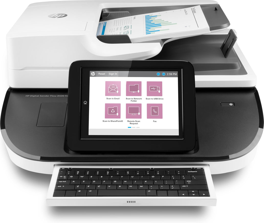HP Digital Sender Flow 8500 fn2, Scanner, Flachbett, 150-Blatt ADF, LAN, USB, bis zu 10.000 Seiten t