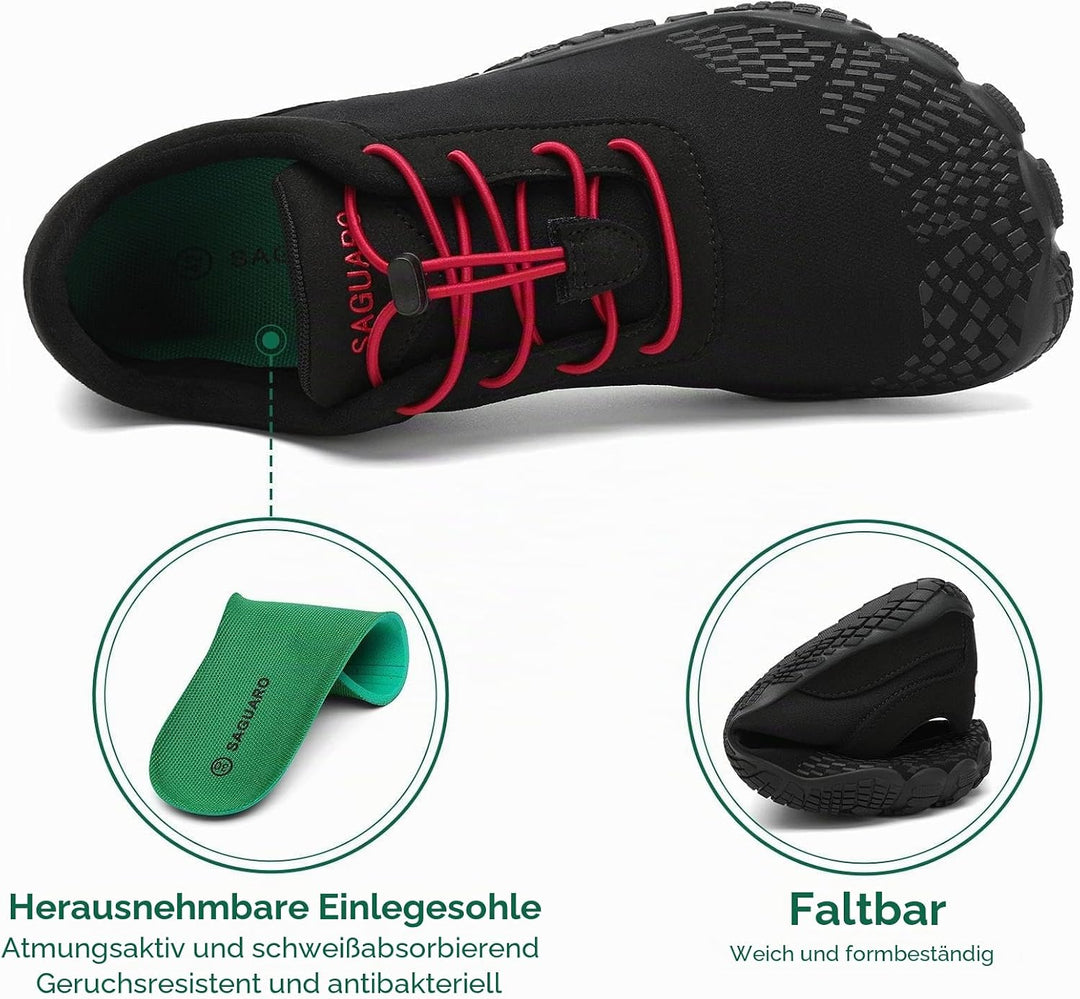 SAGUARO Herren Damen Barfussschuhe - Atmungsaktiv rutschfest Barfussschuhe - mit Breite Zehenbox und