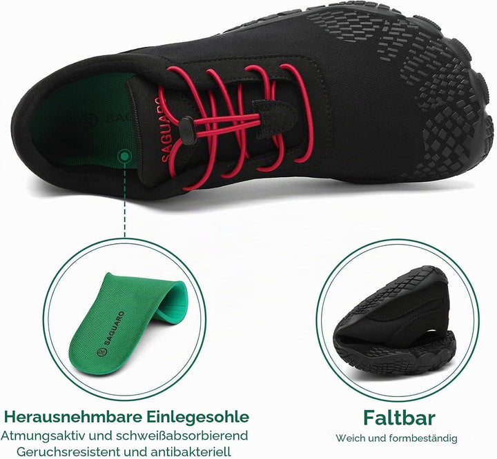 SAGUARO Herren Damen Barfussschuhe - Atmungsaktiv rutschfest Barfussschuhe - mit Breite Zehenbox und